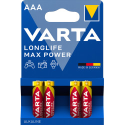 pile varta longlife max alcaline batteries aaa lr03 4pz [04703101404]