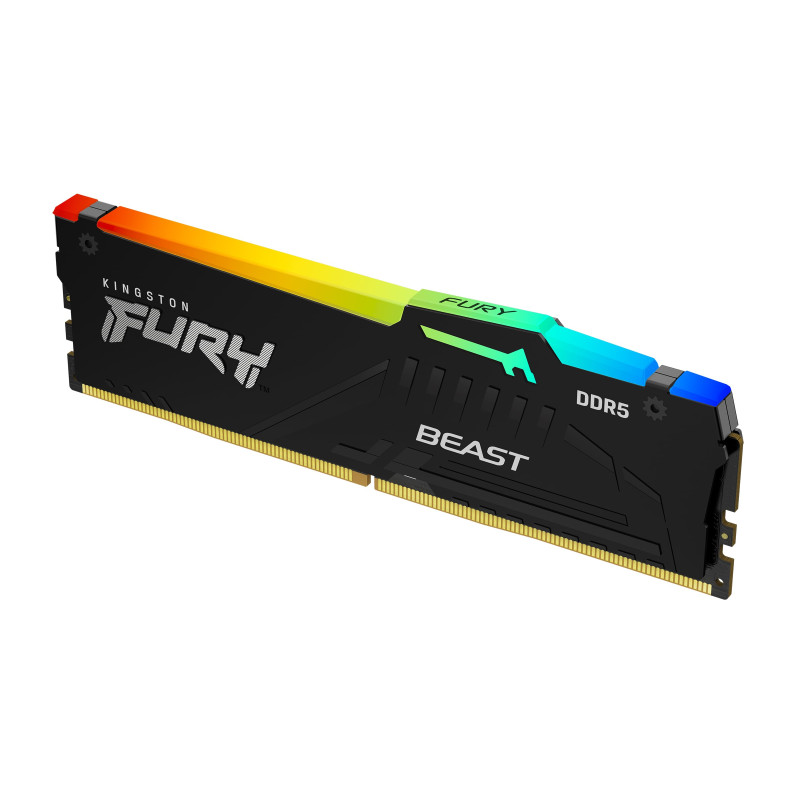 ram dimm ddr5 16gb kingston fury beast rgb 6000mhz cl30 1.35v nero