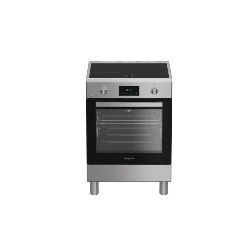 cucina a induzione hotpoint h6i8lmsax 4 zone acciaio inossidabile/nero