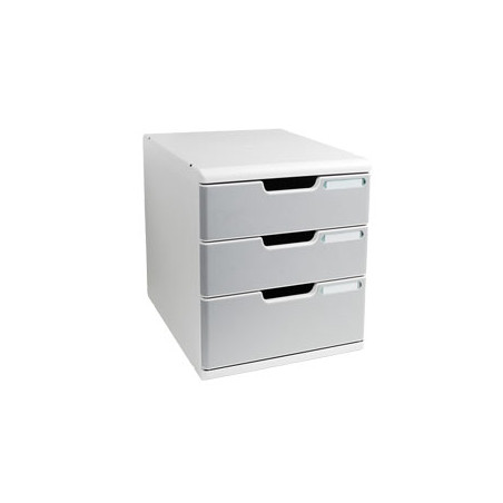 cassettiera da scrivania multiform modulo 3 cassetti a4 grigio/granito