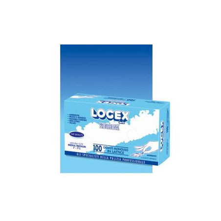 guanti monouso logex in lattice 100 pz taglia media [702-m]