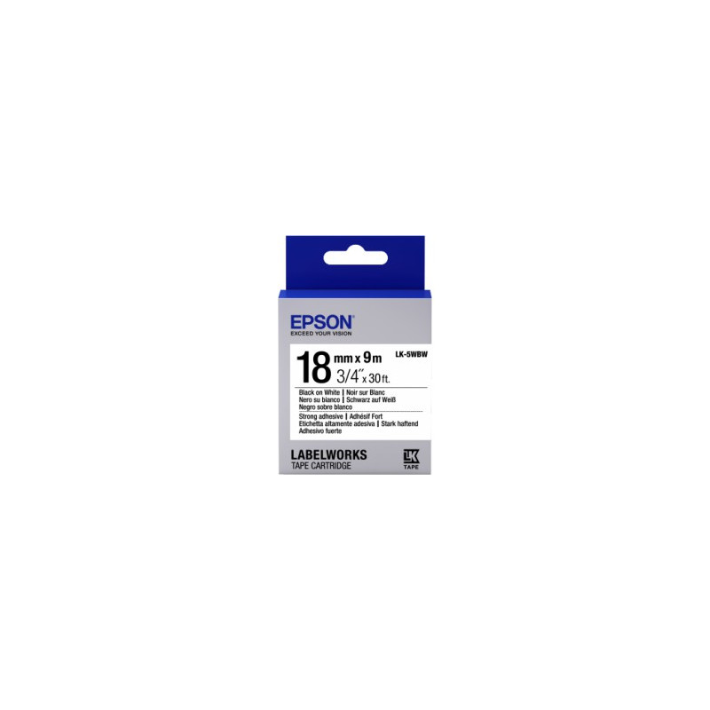 nastro etichette epson lk5wbw bianco e nero [c53s655012]