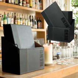 Menu-box trendy con 20 porta menu' nero [mc-box-tra4-bl]