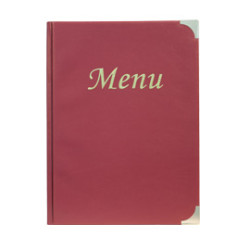 Porta menu' a4-24x34cm bordeaux in pvc basic con 4+2 buste
