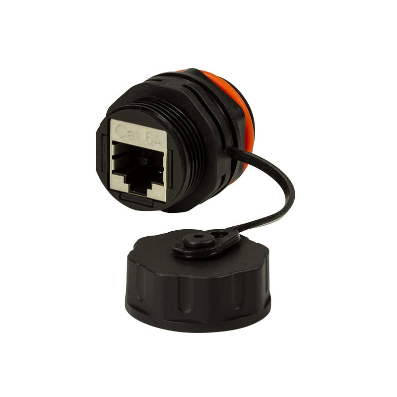 accoppiatore rj45 techly cat.6a f/f da panello ip68 nero