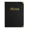 Porta menu' a4-24x34cm nero in pvc basic con 4+2 buste fisse