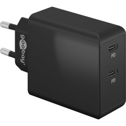 caricabatterie rapido goobay 61757 doppio usb-c 100-240v