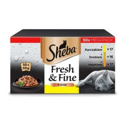 mangime umido sheba aromi di pollame per gatti 120 x 85g