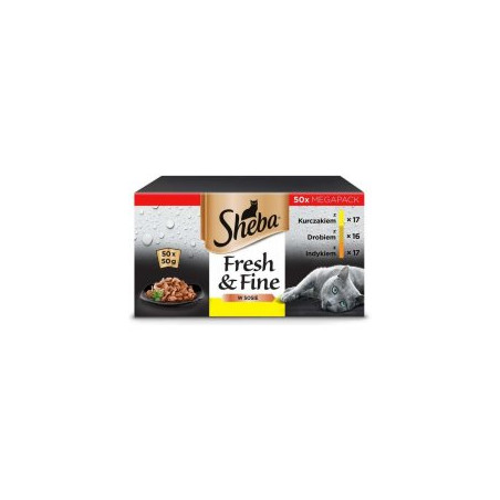 mangime umido sheba aromi di pollame per gatti 120 x 85g