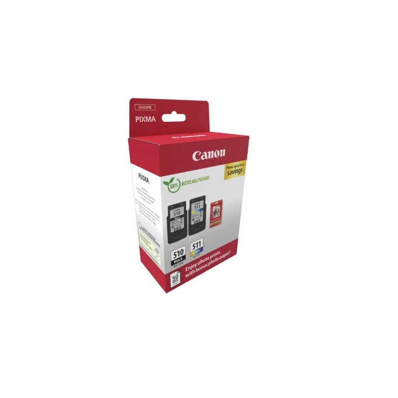 cartuccia canon pg-510/cl-511 ciano/magenta/giallo/nero [multipack]