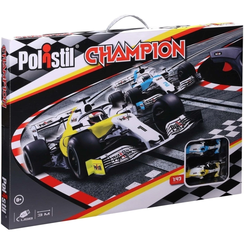 pista da corsa polistil champion 2 slot car elettrica 1:43 multicolore