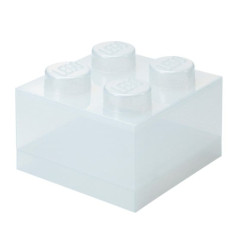 scatola portaoggetti lego storage brick 4 top lid glitter trasparente