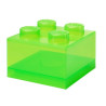 scatola portaoggetti lego storage brick 4 top lid traslucido verde