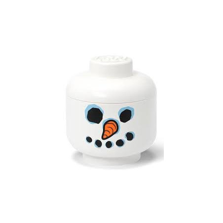 mini scatola portaoggetti lego storage head pupazzo di neve bianco