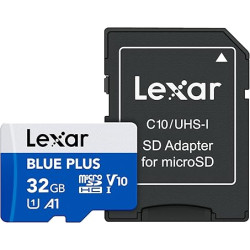 32gb scheda microsd lexar blue plus sdhc uhs-i classe 10 blu