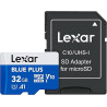 32gb scheda microsd lexar blue plus sdhc uhs-i classe 10 blu