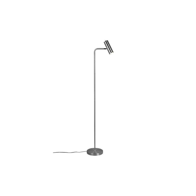 lampada da terra a led trio marley gu10 5w ip20 151cm nichel opaco