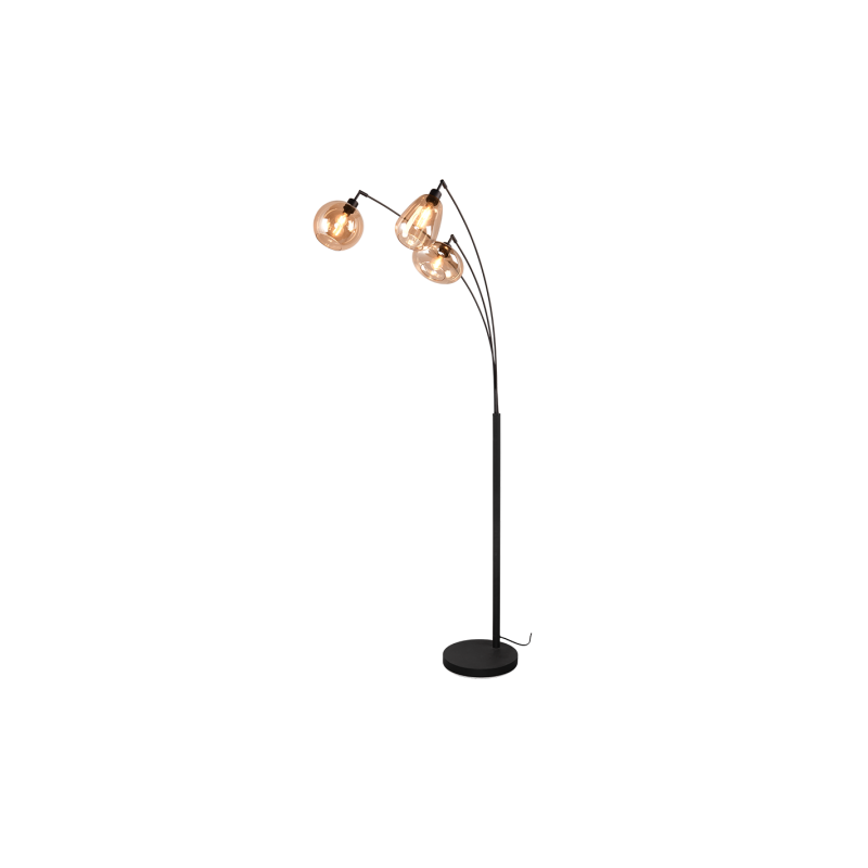 lampada da terra a led trio lumina e14 ip20 10w 200cm 3 luci vetro