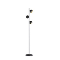 lampada da terra a led trio dakota g9 ip20 28w 155cm 3 faretti nero