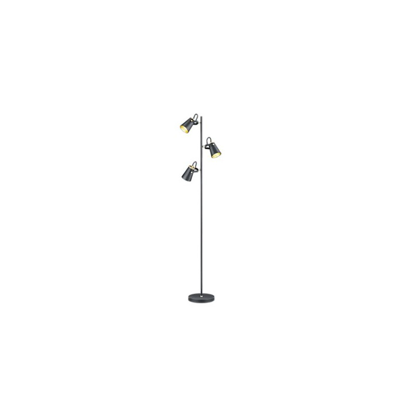 lampada da terra a led 3xe14 40w ip20 160cm nero opaco/oro [408800332]