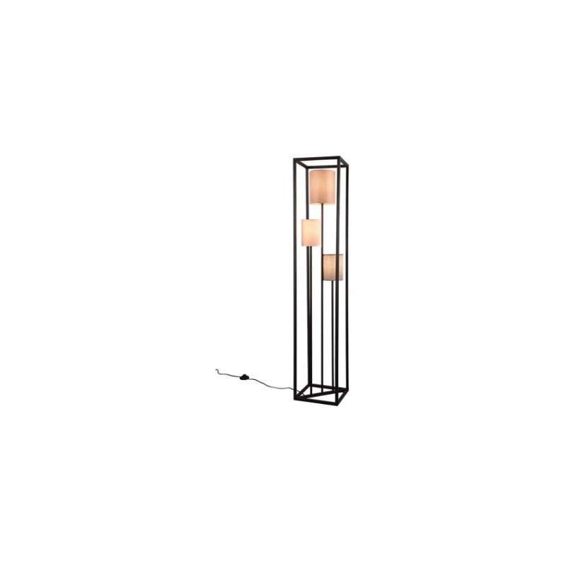 lampada da terra a led trio ross 3xe27 25w ip20 153cm nero opaco/beige