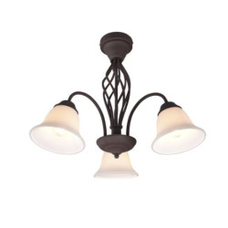 plafoniera a led 3xe14 ip20 40w 55cm vetro bianco ruggine [601000324]