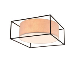 plafoniera a led trio ross 3xe27 ip20 25w beige/nero opaco [603100344]