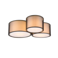 plafoniera a led trio burton 3xe27 ip20 40w fumo/nero opaco [611490332]