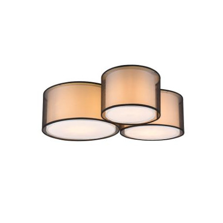 plafoniera a led trio burton 3xe27 ip20 40w fumo/nero opaco [611490332]