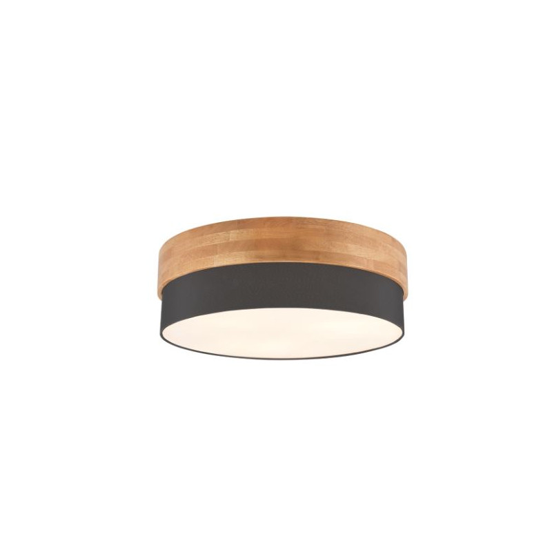 lampada da soffitto a led trio seasons 3xe27 40w ip20 nero/legno