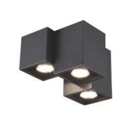 lampada da soffitto a led trio fernando 3xgu10 35w ip20 nero opaco