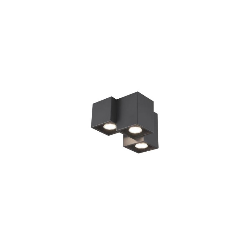 lampada da soffitto a led trio fernando 3xgu10 35w ip20 nero opaco