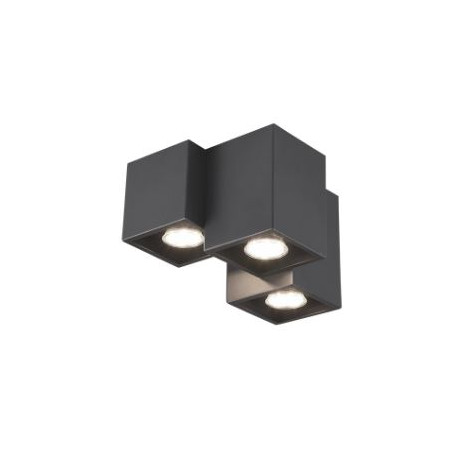 lampada da soffitto a led trio fernando 3xgu10 35w ip20 nero opaco