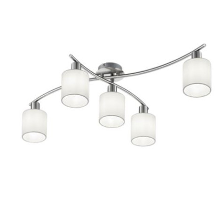 lampada da soffitto a led trio garda 5xe14 ip20 25w nichel opaco