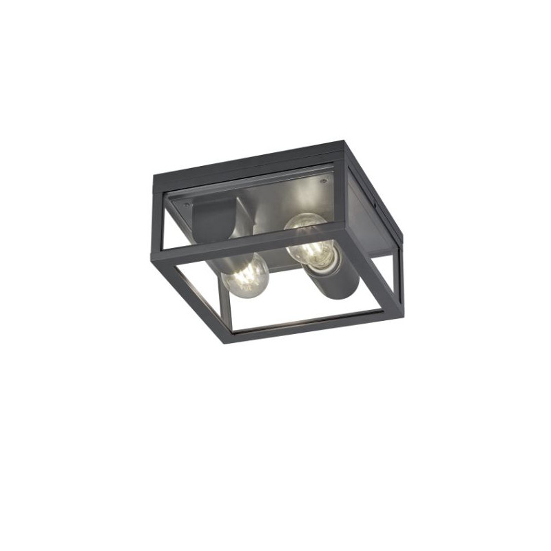 plafoniera a led trio garonne e27 ip44 10w da esterno antracite [601860242]