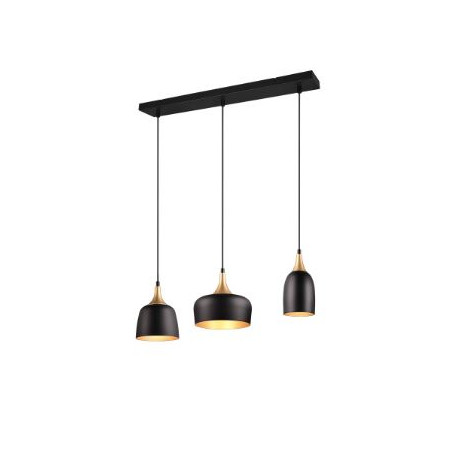 lampada a sospensione trio chiraz 3xe14 25w ottone-nero opaco