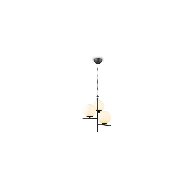 lampada a sospensione trio pure 28w 3xe14 bianco-nero [302000332]