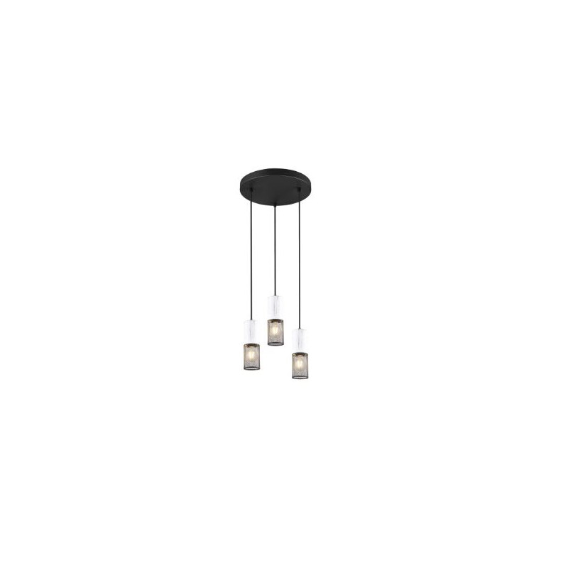 lampada a sospensione trio tosh 40w 3xe27 bianco-nero [304330334]