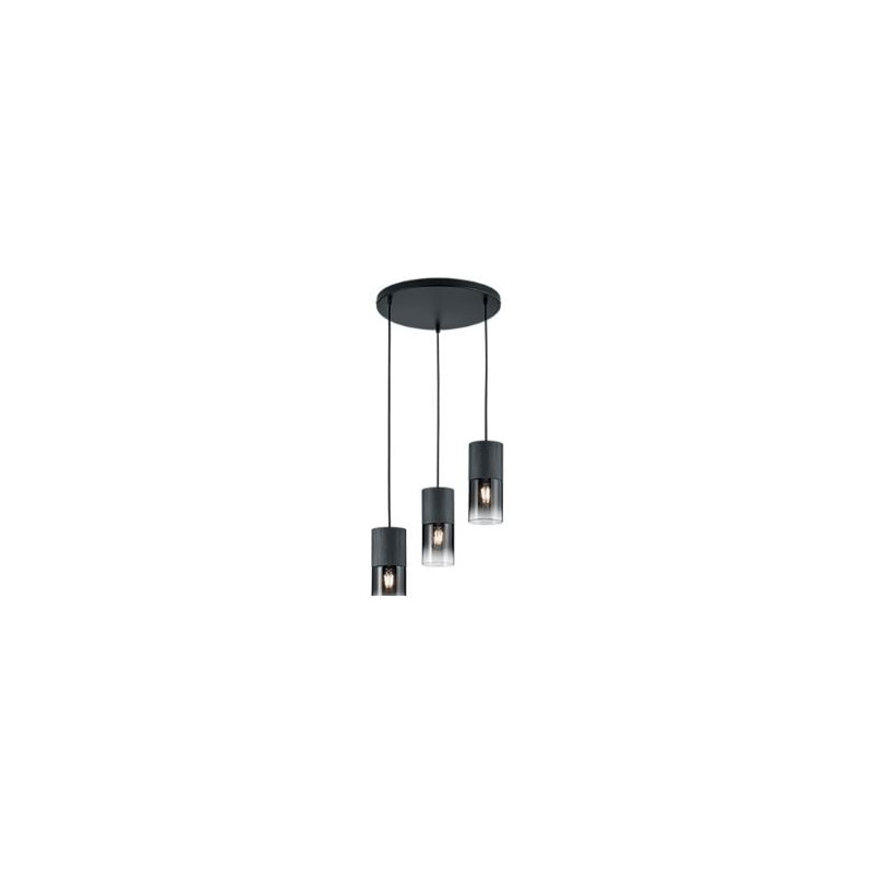 lampada a sospensione trio robin 28w 3xe27 nero opaco [310630332]