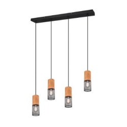 lampada a sospensione trio tosh 40w e27 legno chiaro-nero opaco