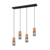 lampada a sospensione trio tosh 40w e27 legno chiaro-nero opaco