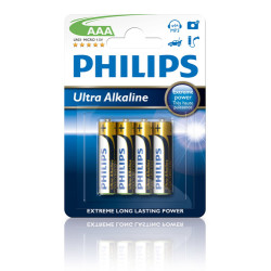 pila philips 4 pz. extremlife alkaline micro/aaa lr03 [lr03e4b/10]