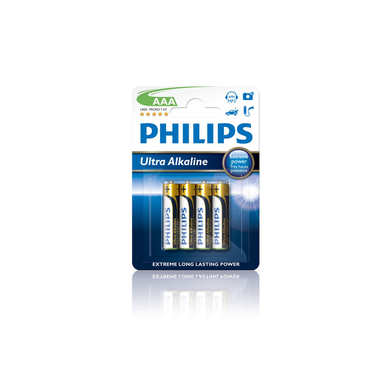 pila philips 4 pz. extremlife alkaline micro/aaa lr03 [lr03e4b/10]