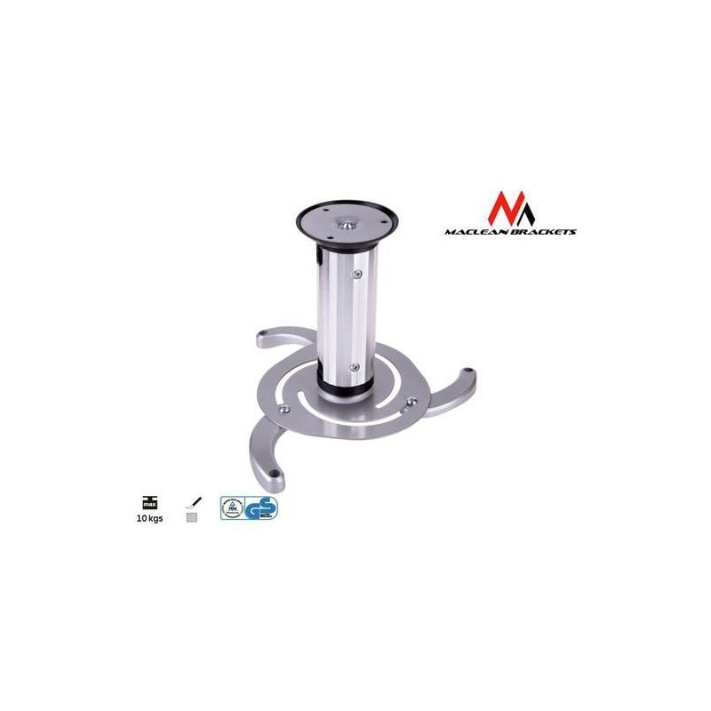 supporto per videoproiettore maclean per soffitto 80mmx170mm 10kg