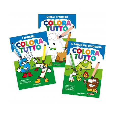 album da colorare - linea 2 'dinosauri, numeri, unisci i