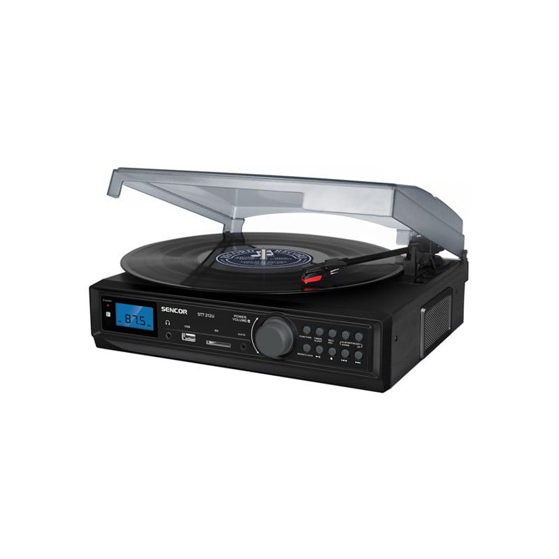 giradischi sencor gramophone stt 212u tuner fm,usb/sd, mp3, b [ubsecfstt212ubk]