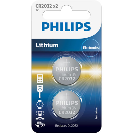 batterie philips lithium 3.0v coin 1 blister [azphiub23cr2032]