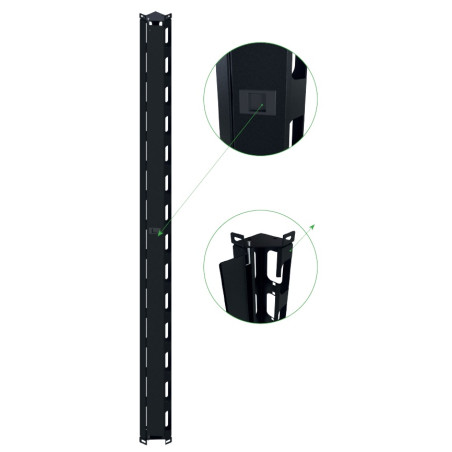 coppia canala gestione cavi techly verticale 42u nero