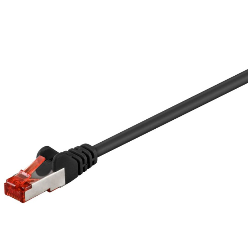 cavo patch goobay rj-45 cat.6 s/stp 0.5m nero [68687]