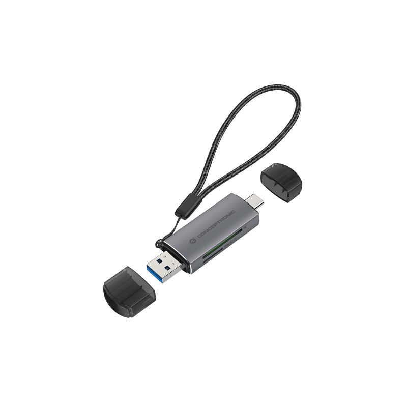 card reader conceptronic bian05g usb 3.2 a doppia spina grigio